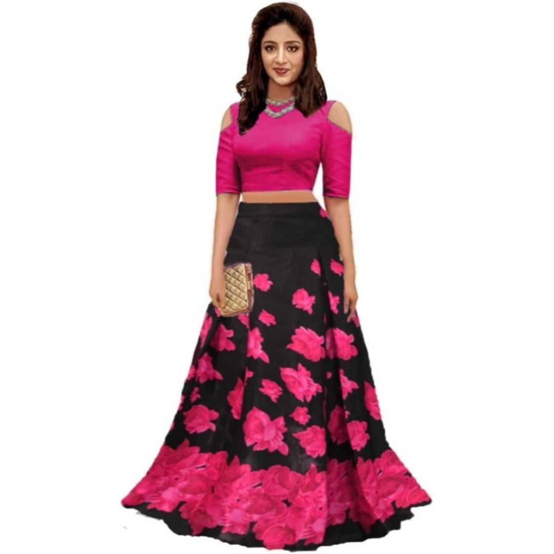 Women's Banglory Satin Silk Printed Lehenga Choli
